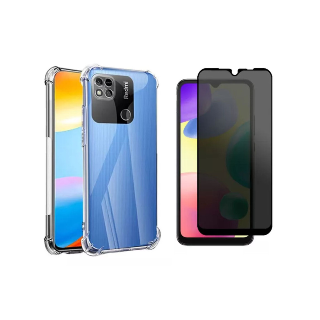 Capa Case Capinha Anti Impacto Compatível Com Redmi 10A + Película 3D Privacidade em Oferta na Shopee