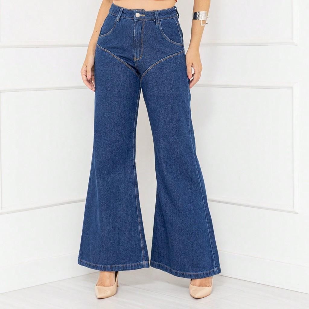 Pantalona recorte frente em Oferta na Shopee