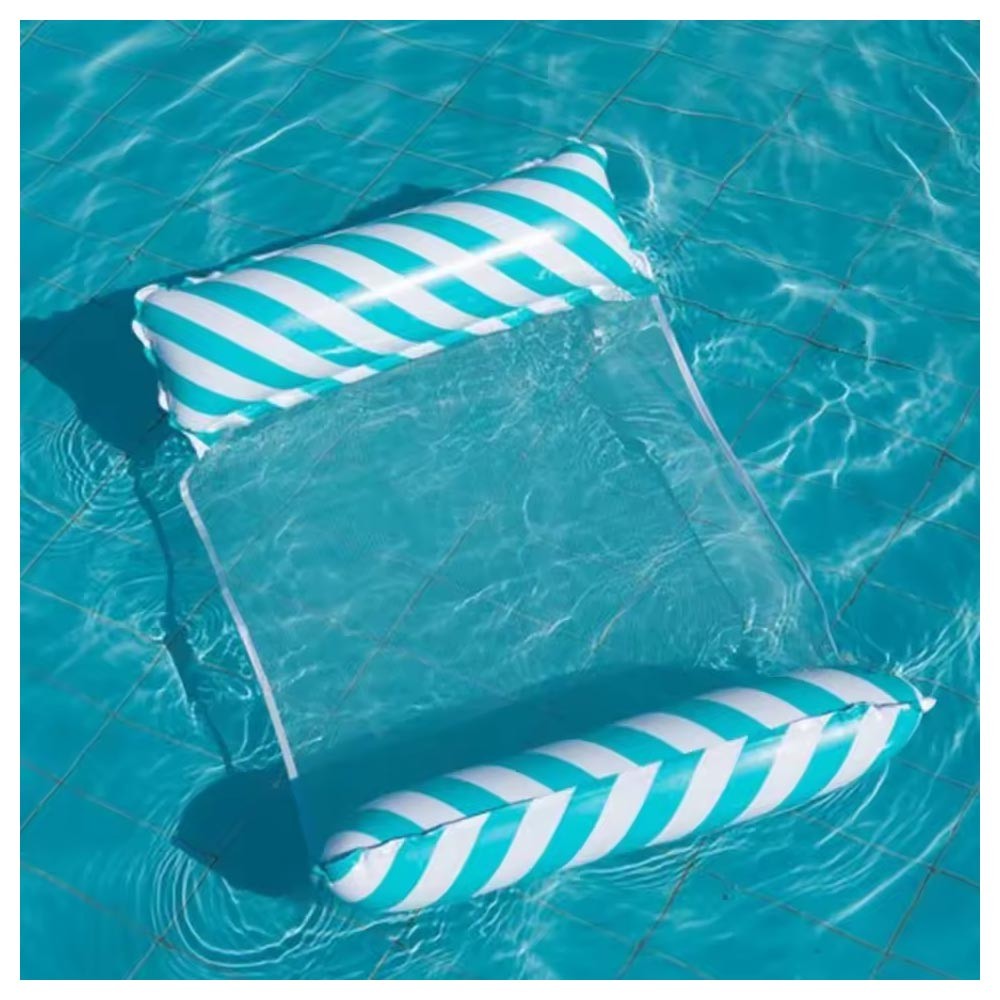 Boia Rede Inflável, Cadeira Para Piscina, Espreguiçadeira Cama Flutuante, Colchão Adulto Azul