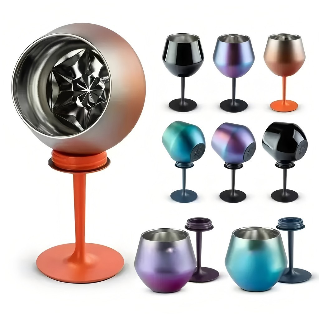 Copo De Coquetel 2 Em 1 Vinho Removível Forma De U , Isolamento Duplo Café Com De Aço 414ml  GIN  loja canaa