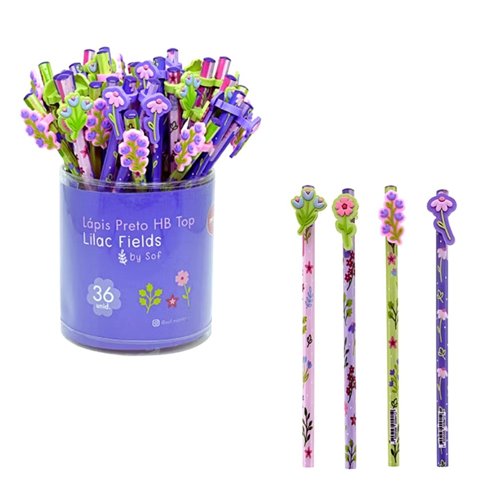 Lápis Preto HB Top Lilac Fields by Sof - Molin