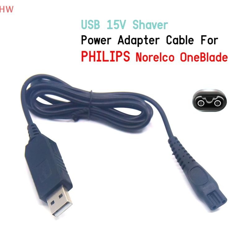 HQ8505 15V Barbeador Carregador USB Cabo De Alimentação Para Série Elétrica 3000 5000 7000 9000 Uma Lâmina QP6520 QP6510
