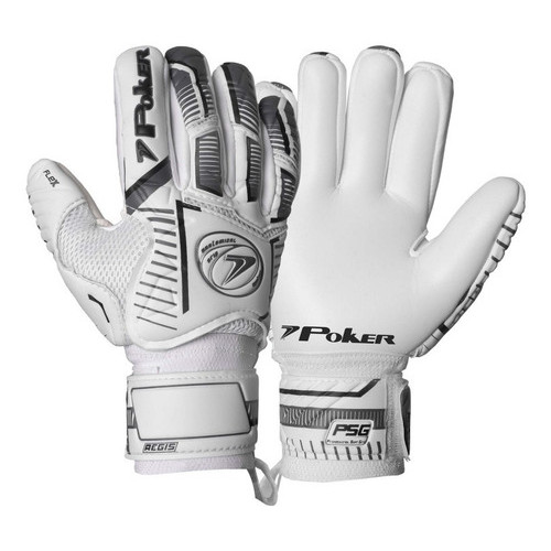 Luva De Goleiro Futebol Campo Profissional Aegis - Poker Branco Tamanho 11