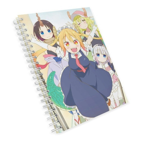 Caderno Universitário Kobayashi San Chi No Maid Drago 1, 10 e 15 Matérias Escolar Capa Dura Animes  Desenhos