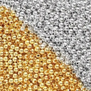 Miçangas 100% metal 2,3 e 8mm até 1200 pçs , colar pulseira brinco e terço em Oferta na Shopee