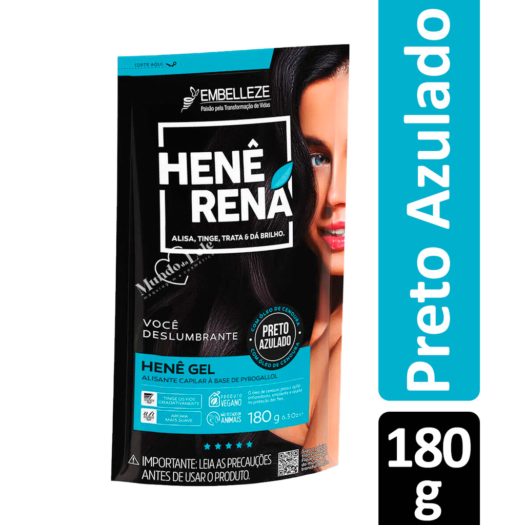 ALISANTE HENÊ RENÁ PRETO AZULADO POUCH EMBELLEZE 180G - Beauty