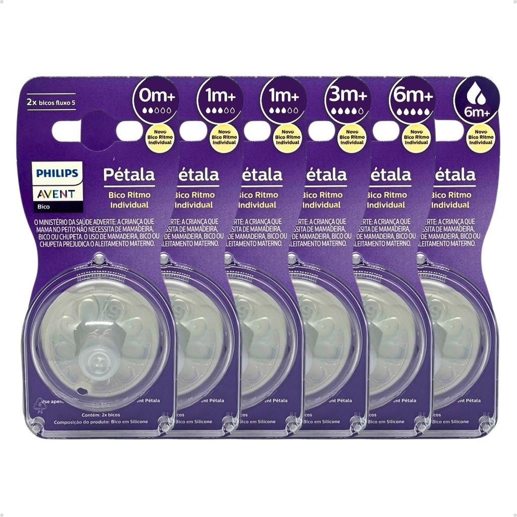 Bico Mamadeira Philips Avent Pétala 3.0 0m+/6m+ Antivazamento
