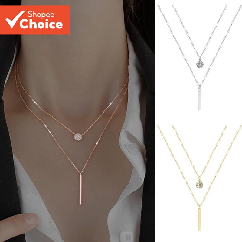 Corrente De Elos De Diamante Feminina Minimalista Moda Joias Colar Elegante