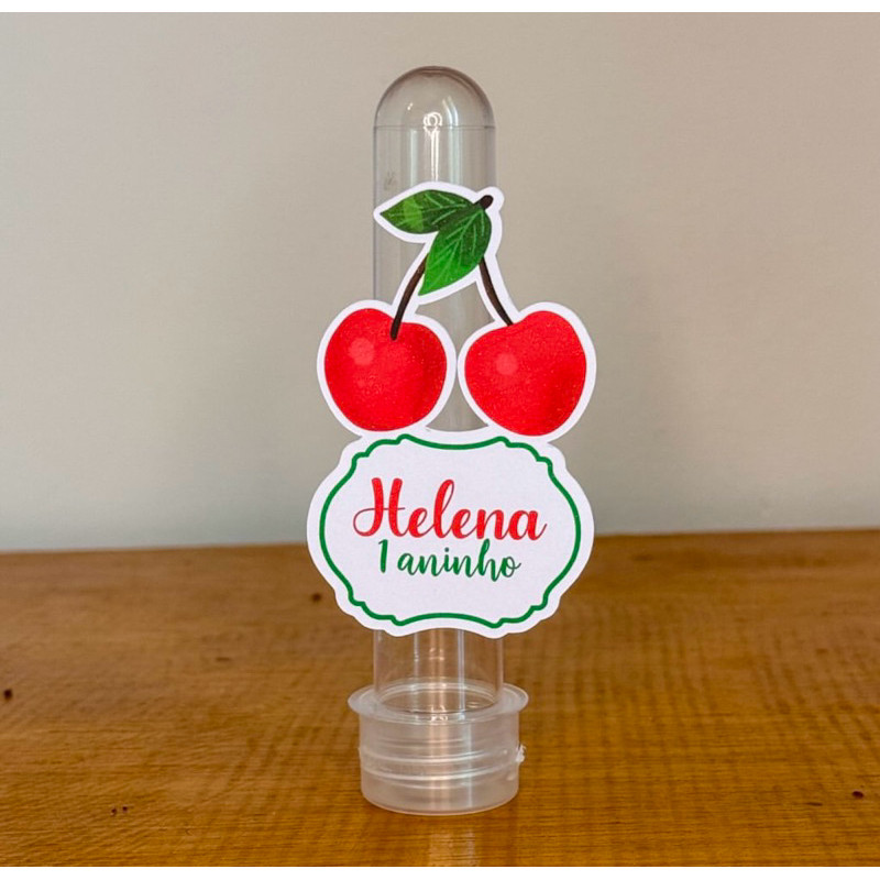 Apliques para Tubetes CEREJINHA / Tags com Nome / Personalizados para Lembrancinhas de Aniversário Infantil