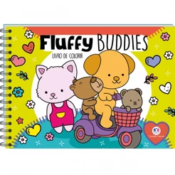 Livro Capa dura Fluffy Buddies - Para colorir