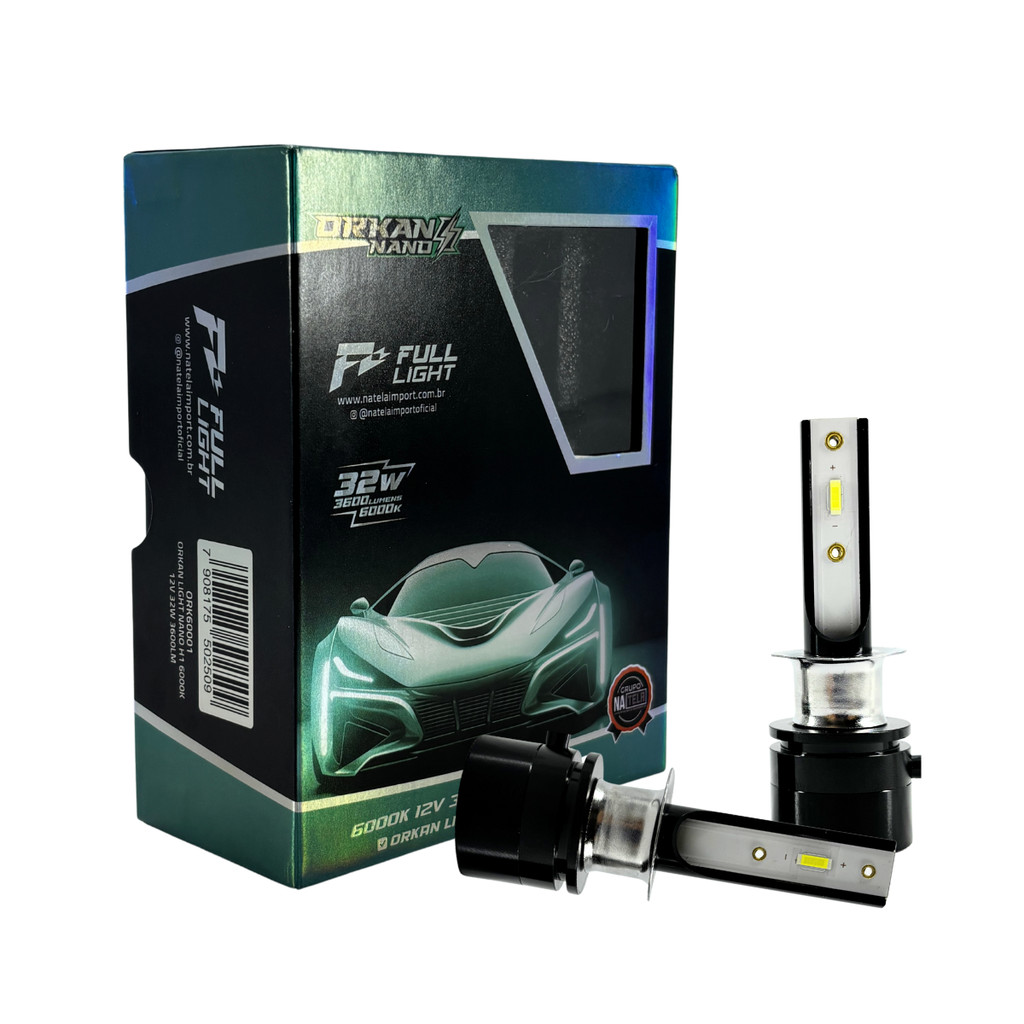 Par Orkan Light Nano H1 6000K 12V 32W 3600LM em Oferta na Shopee