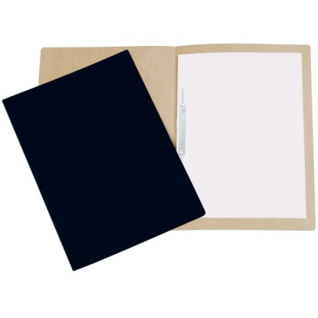 Pasta com Grampo Trilho Preta Polycart – 10 Unidades