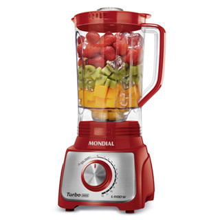 Liquidificador Turbo Mondial Vermelho e Inox 1100W L-1100 RI em Oferta na Shopee