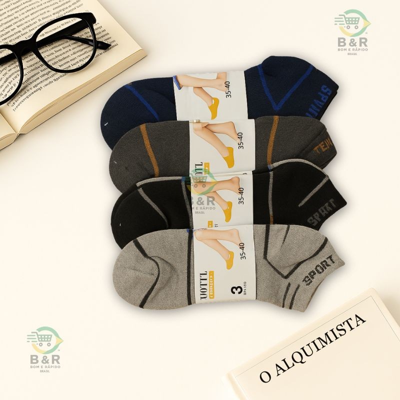 Kit com 3, 6 ou 12 Pares de Meias Esportivas Infantis Unissex | Cano Curto | Tamanho Único (35 ao 40) em Oferta na Shopee