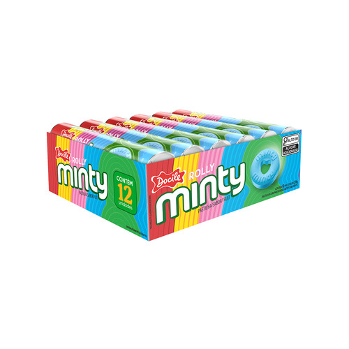 Pastilha Rolly Minty Fruit com 12un de 29g cada - Docile - Food & Beverages