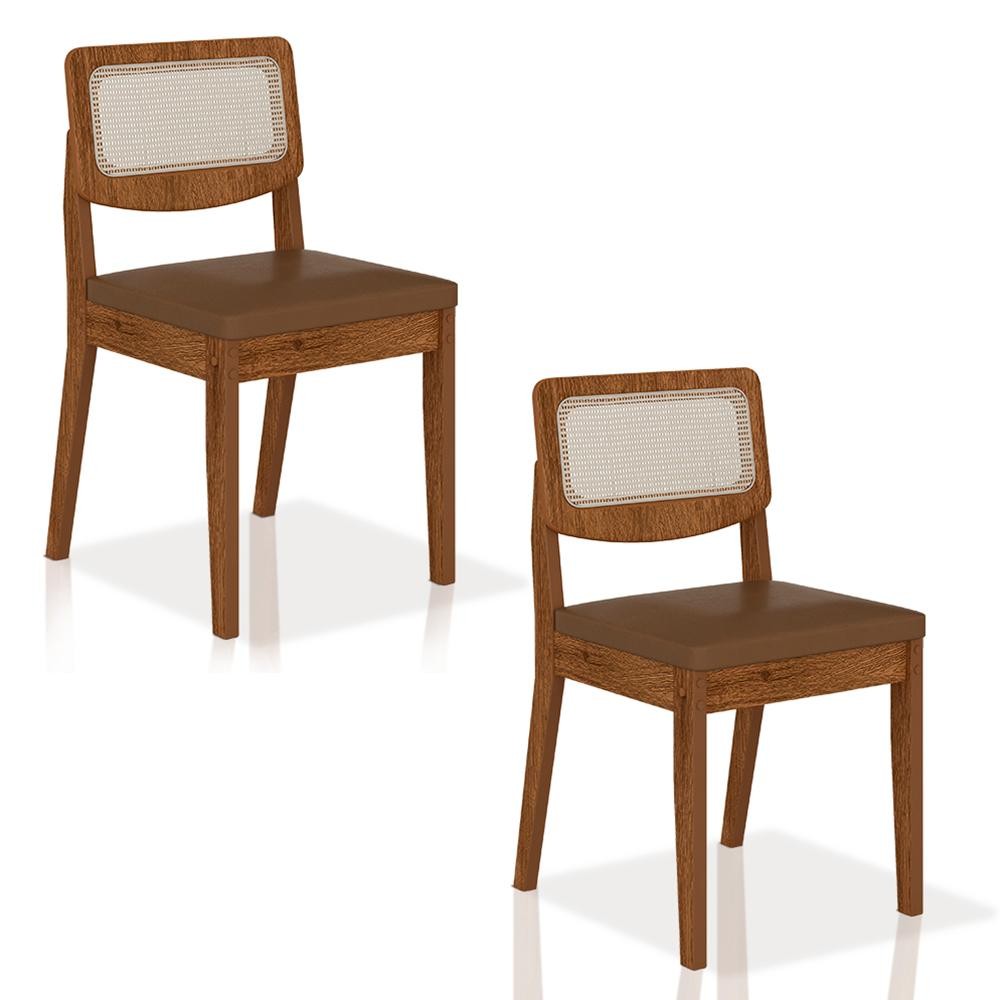 Kit 2 Cadeiras Sextavada Bari Freijó/corino Caramelo - M. Arapongas em Oferta na Shopee