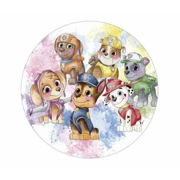 Painel festa PATRULHA AQUARELA Redondo 50x50cm C/ elástico SUBLISTAR em Oferta na Shopee