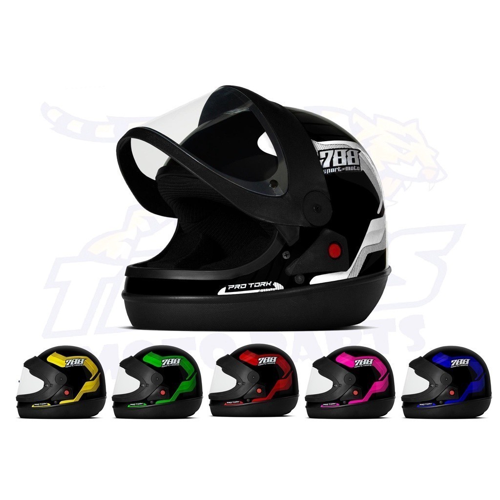 Capacete Sport Moto 788 Pro Tork Fechado Viseira automática Parece San Marino Masculino e Feminino