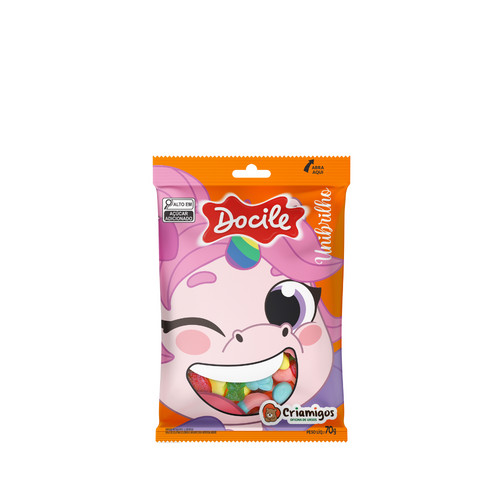 Bala de Gelatina Criamigos Unibrilho e Fernandino 70g - Docile