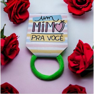 50 unidades de amarrador Xuxinha Rabico de cabelo + Tag Mimo - para cliente loja empresa em Oferta na Shopee