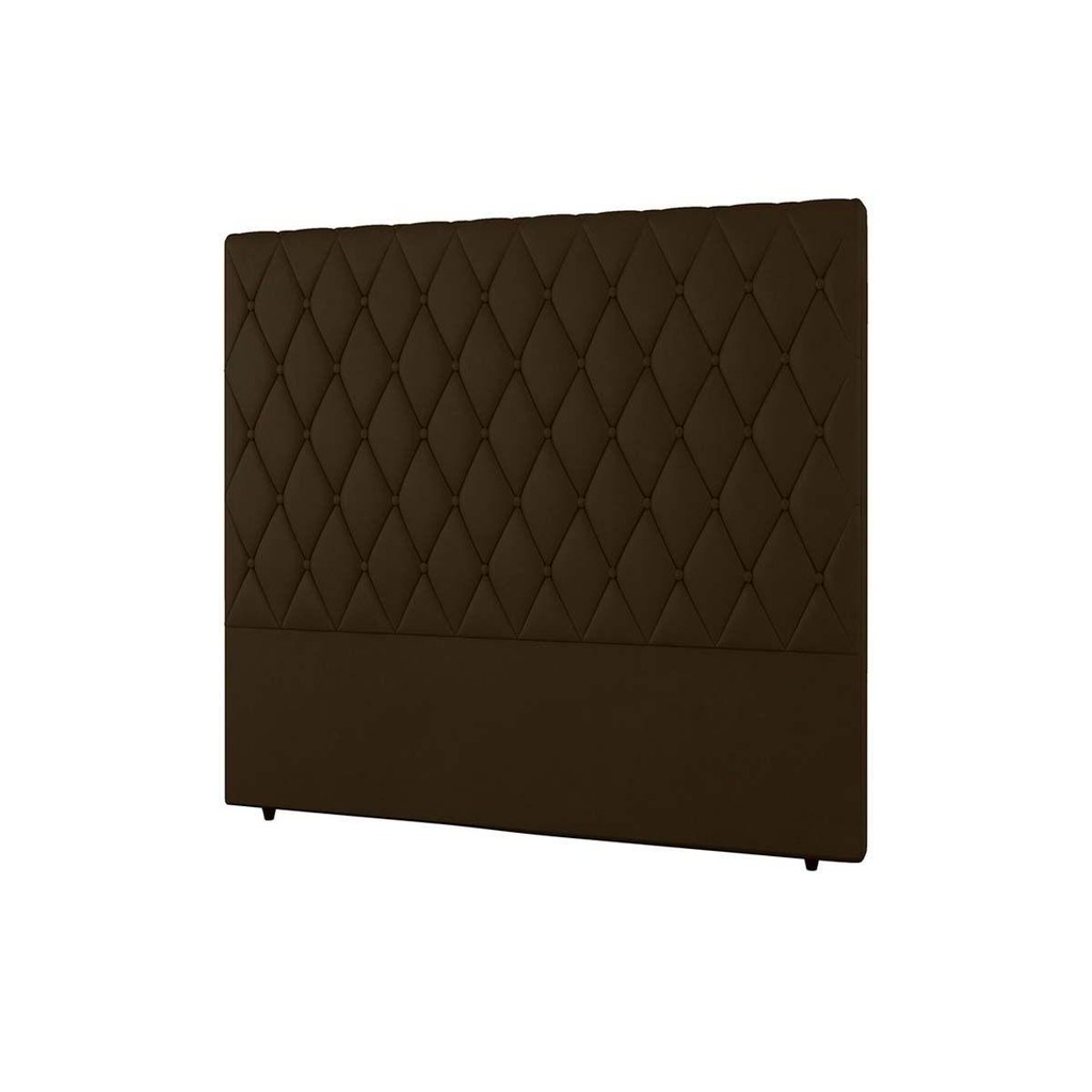 Cabeceira Cama Box Estofada Solteiro Camponesa Plus Suede Cacau - Simbal