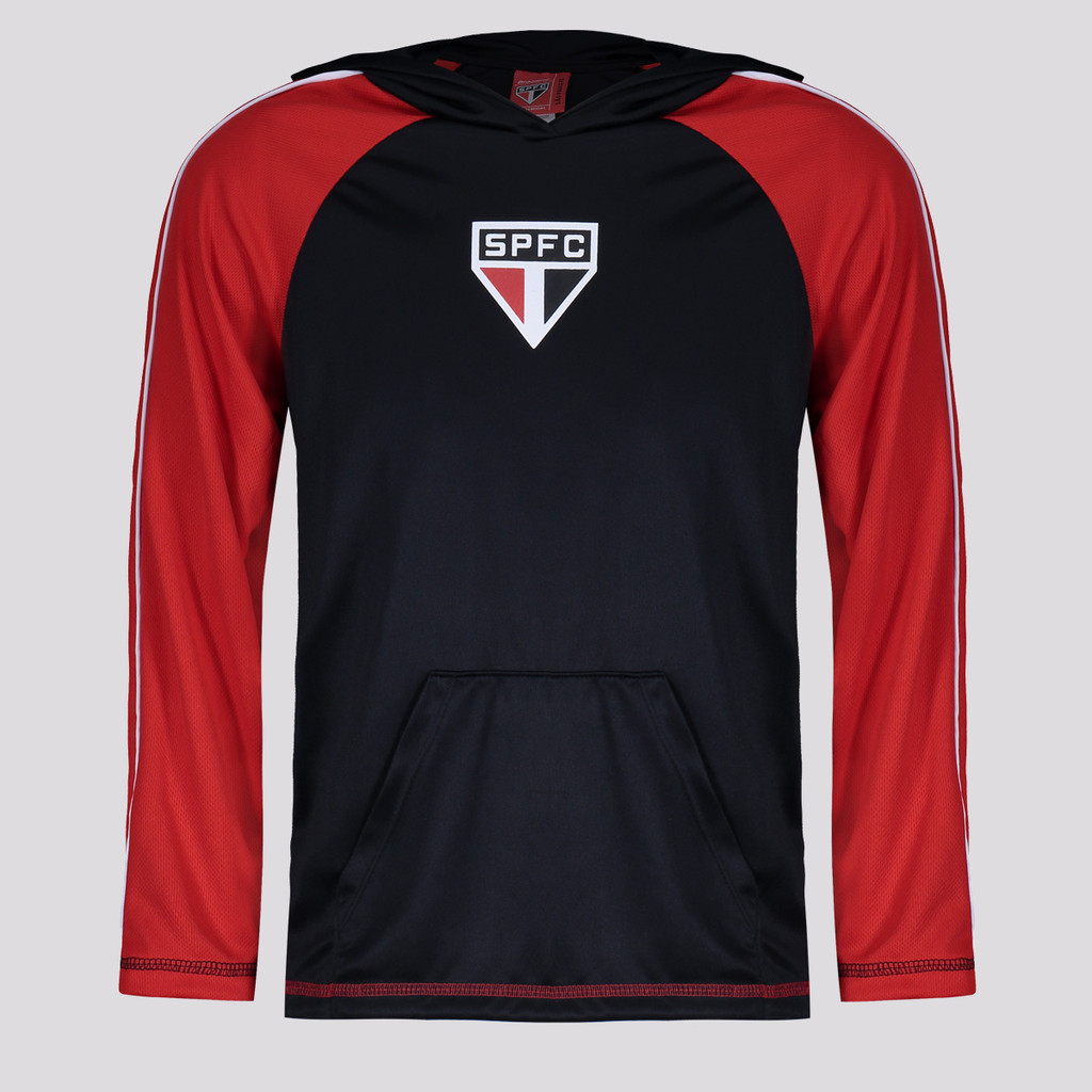 Blusa São Paulo Laçado Manga Longa Infantil Preta