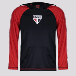 Blusa São Paulo Laçado Manga Longa Infantil Preta