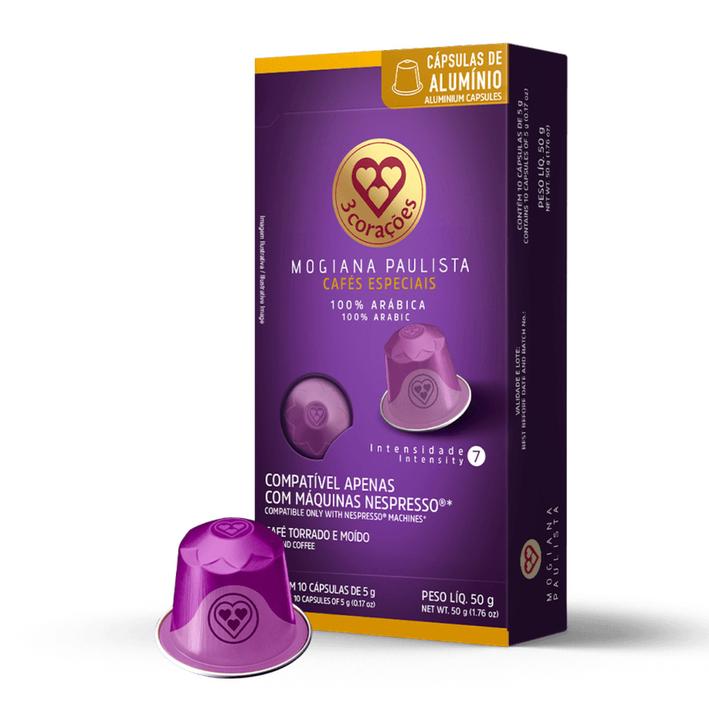 Cápsula de Café 3 Corações Nespresso Mogiana Paulista 10 Unidades
