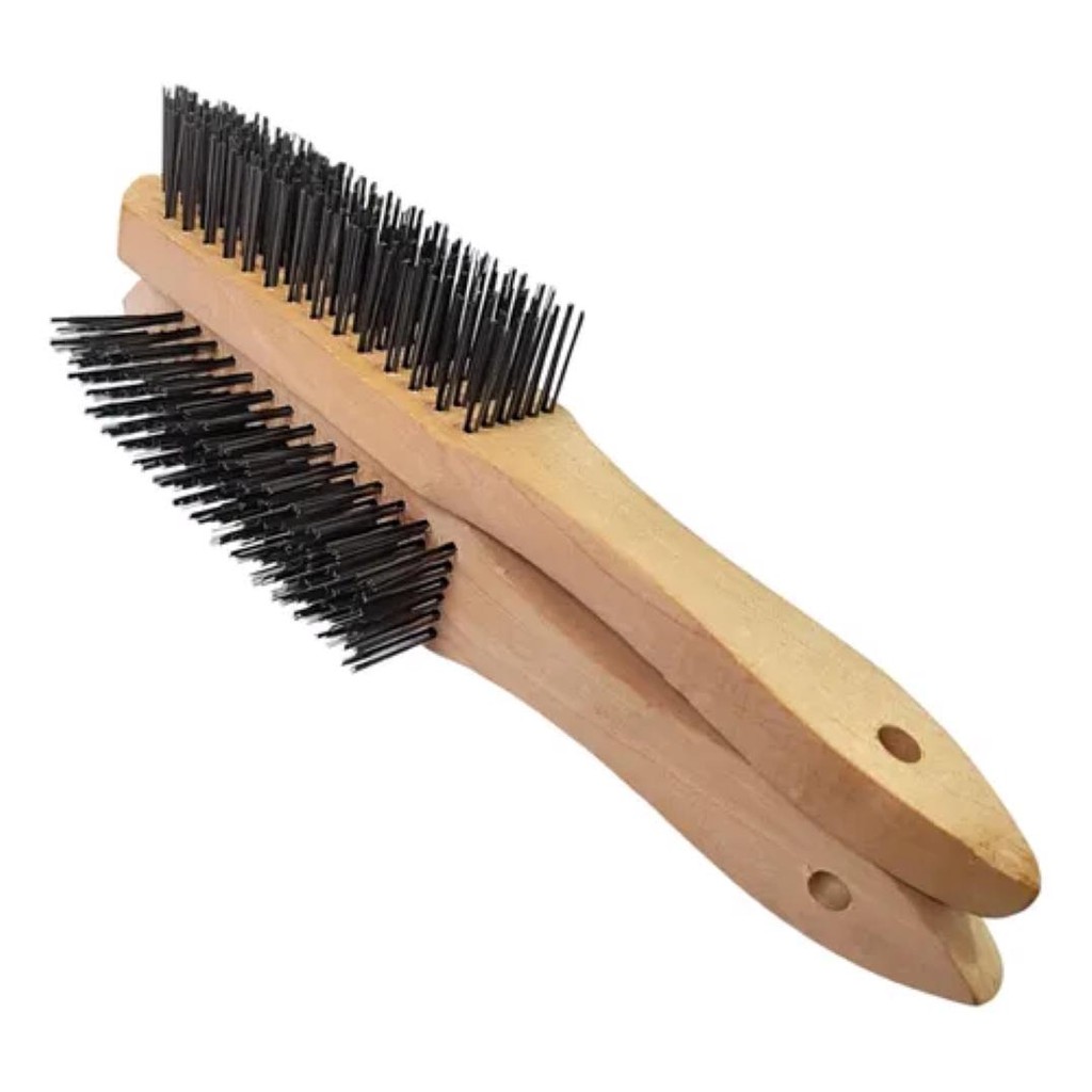 ESCOVA  DE AÇO CABO MADEIRA 6F FERTAK em Oferta na Shopee