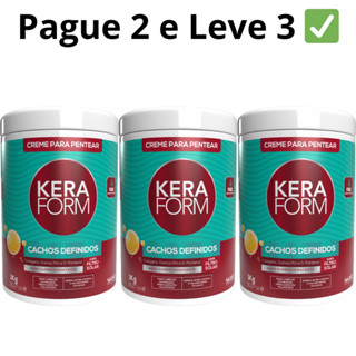 [3 por 2] 3un Creme de Pentear Cabelos Cacheados Keraform Cachos Definidos 1kg em Oferta na Shopee