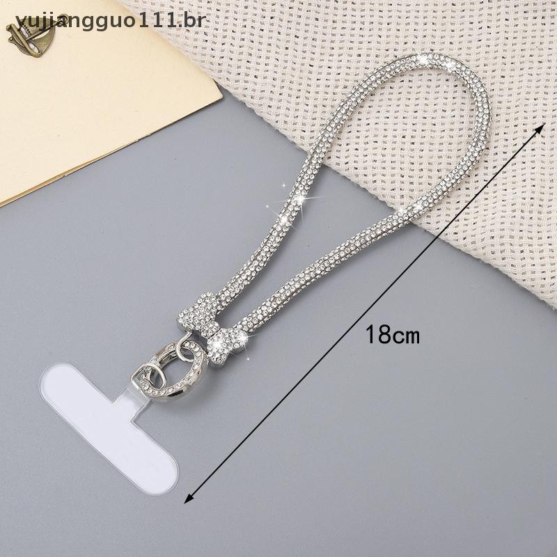 # Novo Cordão De Telefone Móvel De Strass Estilo Longo E Curto 60 Cm Corda Crossbody Pingente Completo Alça De Pescoço A em Oferta na Shopee