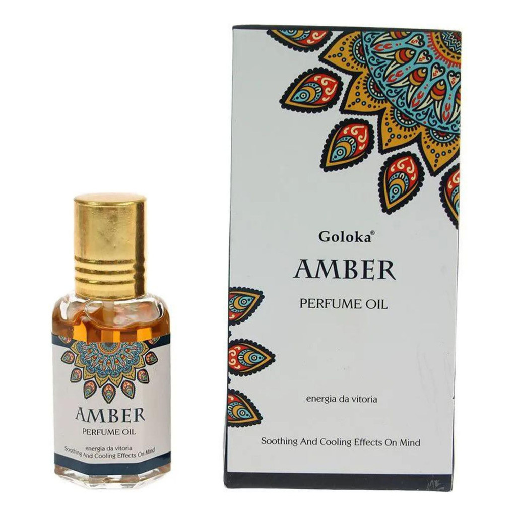Óleo Perfumado Indiano Goloka Âmbar - Aumenta o Libido 6un. 10ml cada