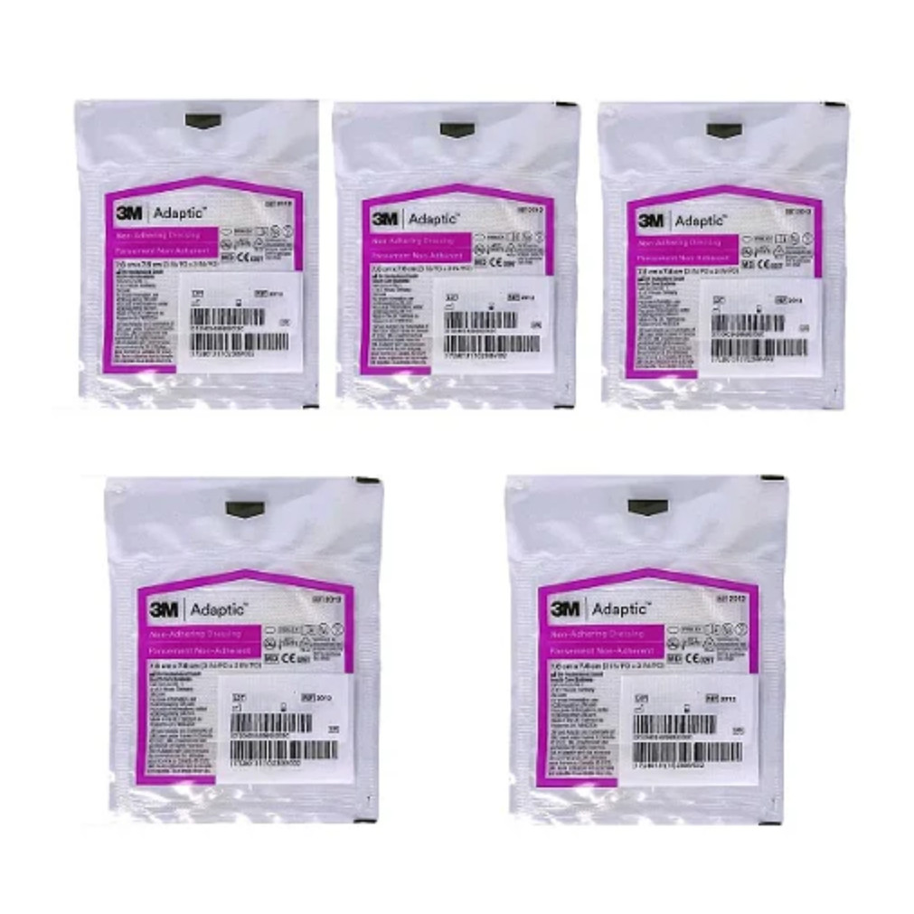 Curativo Adaptic 7,6 x 7,6cm Malha Não Aderente Kit c/5 Uni Systagenix