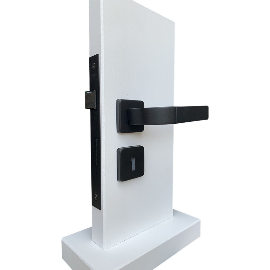 Fechadura Interna Modena Roseta Quadrada Preta MGM em Oferta na Shopee