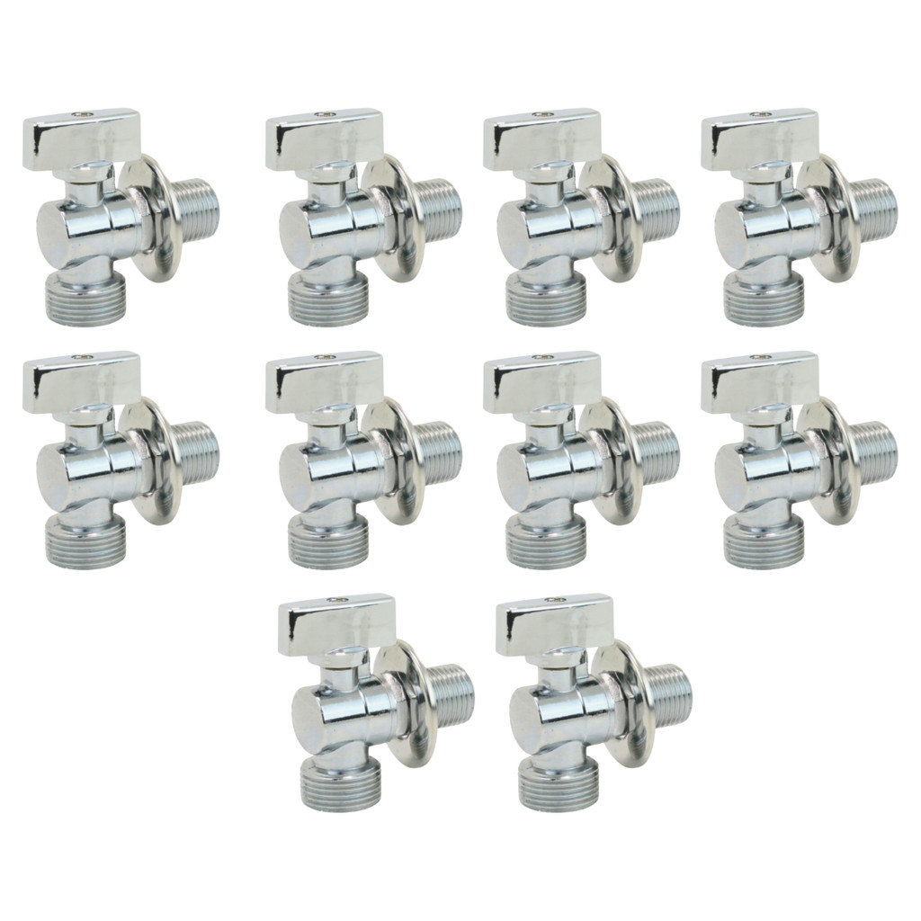 Kit 10x Registro Torneira Valvula Maquina Lavar/secar Roupa Metal 1/2x3/4 Multiuso Tanquinho Tanque