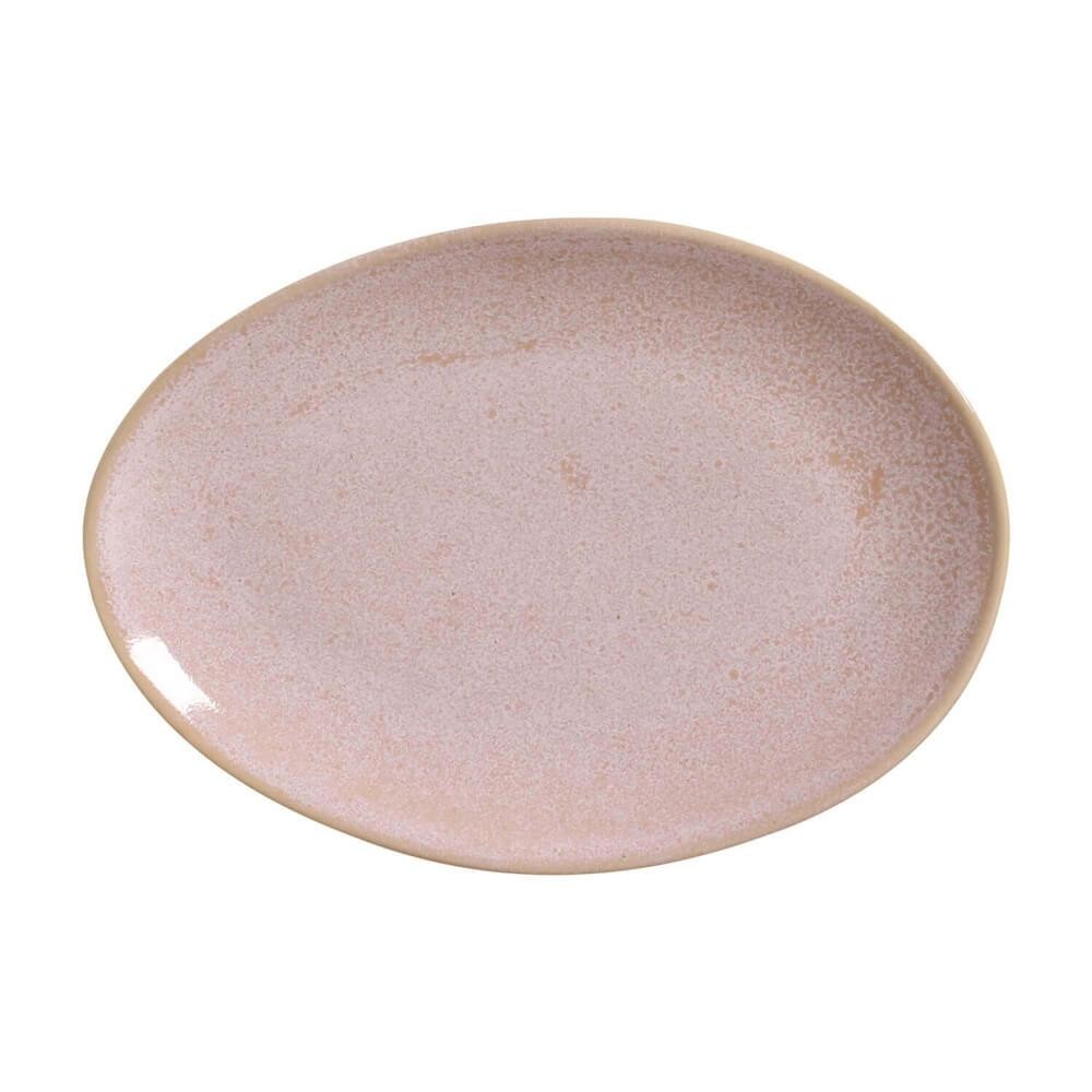 Conjunto com 6 Pratos de Sobremesa Oval Orgânico Litchi 22,5x16,5x2,5cm
