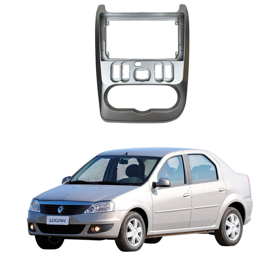 MOLDURA 2 DIN RENAULT LOGAN 10-13 9 POL EXPEX EPX9RN006