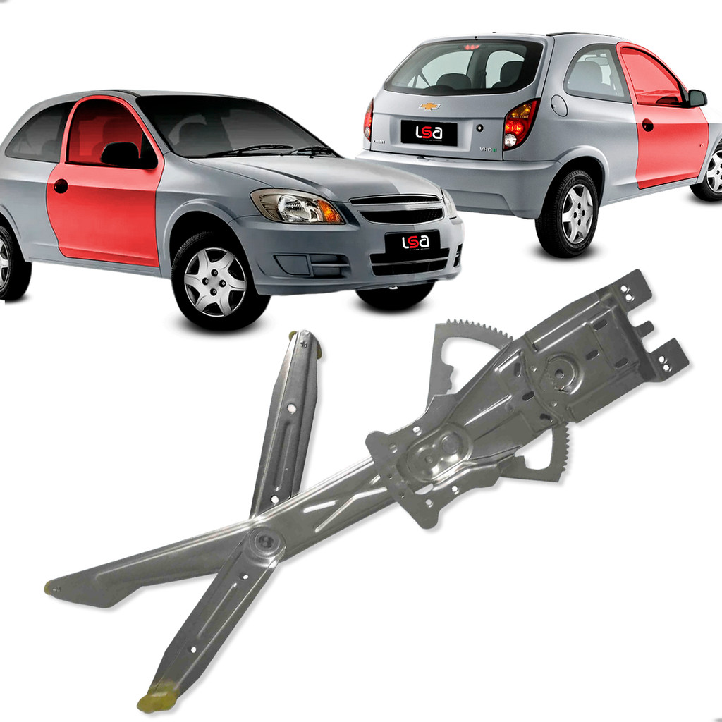 Máquina Elétrica Vidro Celta 2P 2000-2016 Lado Direito Aço para Reposição com Encaixe Bosch 10 Dentes em Oferta na Shopee