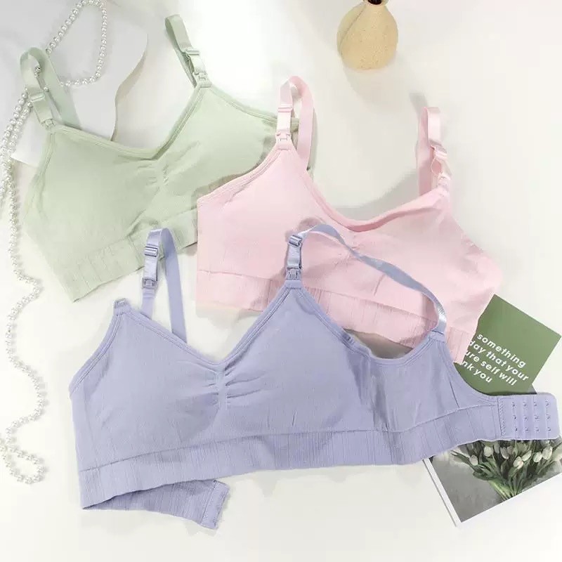 Kit 2 Sutiã Amamentação Sem Aro Bojo Removível Alça Ajustável