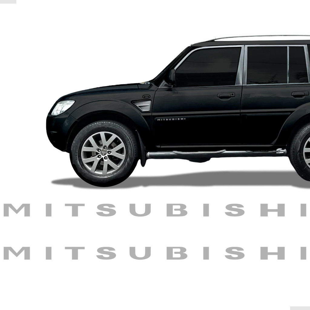 Par Adesivos Mitsubishi Cinza Friso Lateral Para Pajero Tr4