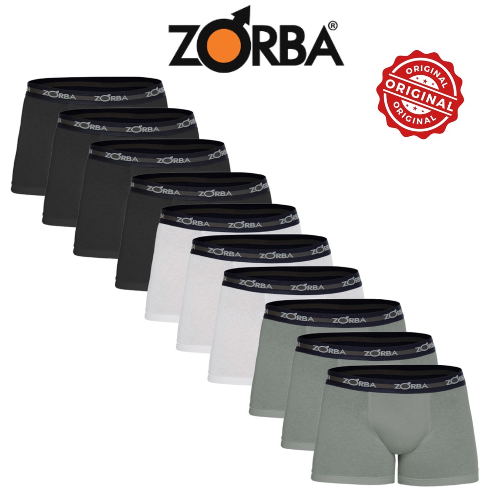 Kit Com 10 Cuecas Boxer Zorba Algodão Masculina Original Confortável Cueca Box - Men Clothes