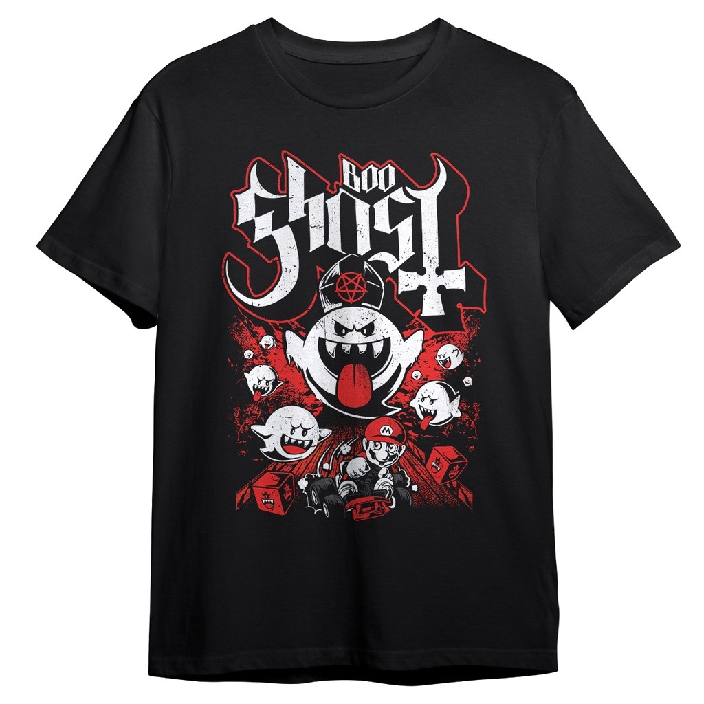 [Camiseta Premium em Algodão Puro]GXG Camiseta Mario Boo Ghost Camisa Gamer Blusa Geek