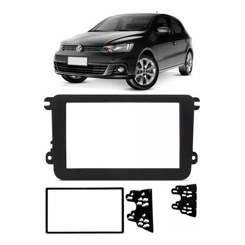 Moldura  Painel Dvd Mp5 Multimidia 2 Din Gol G7 G8 Preto