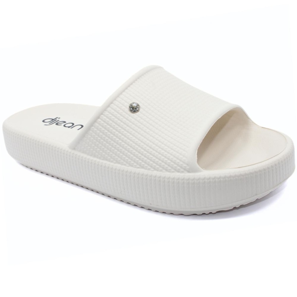 Rasteira Slide Dijean Detalhe Feminina - Off White em Oferta na Shopee