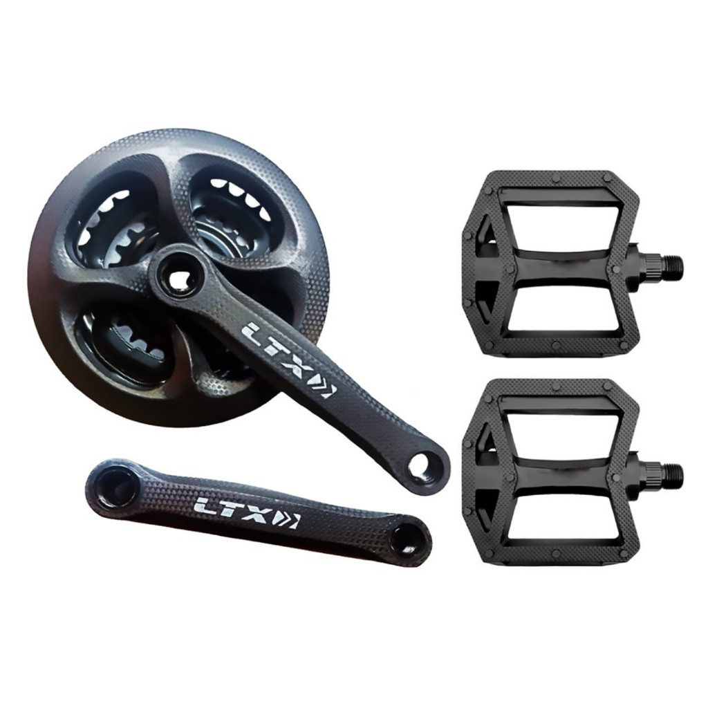 Detalhes do Pé de Vela Para Bike Triplo Pedivela Ponta Quadrada Pedal de Bicicleta Plataforma Rosca Grossa