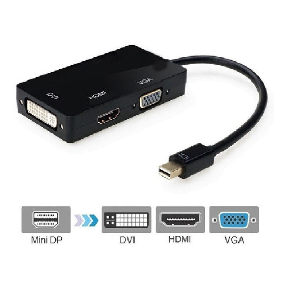 Cabo adaptador 3 em 1 porta Thunderbolt Mini Displayport HDMI DVI VGA  para Mac, MacBook Air, iMac
