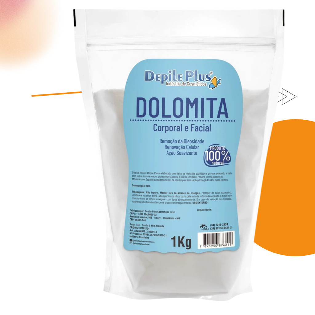 Talco Dolomita 200g - Hidratação Natural, Alívio Imediato e Cuidados Essenciais Pele Saudável  Macia