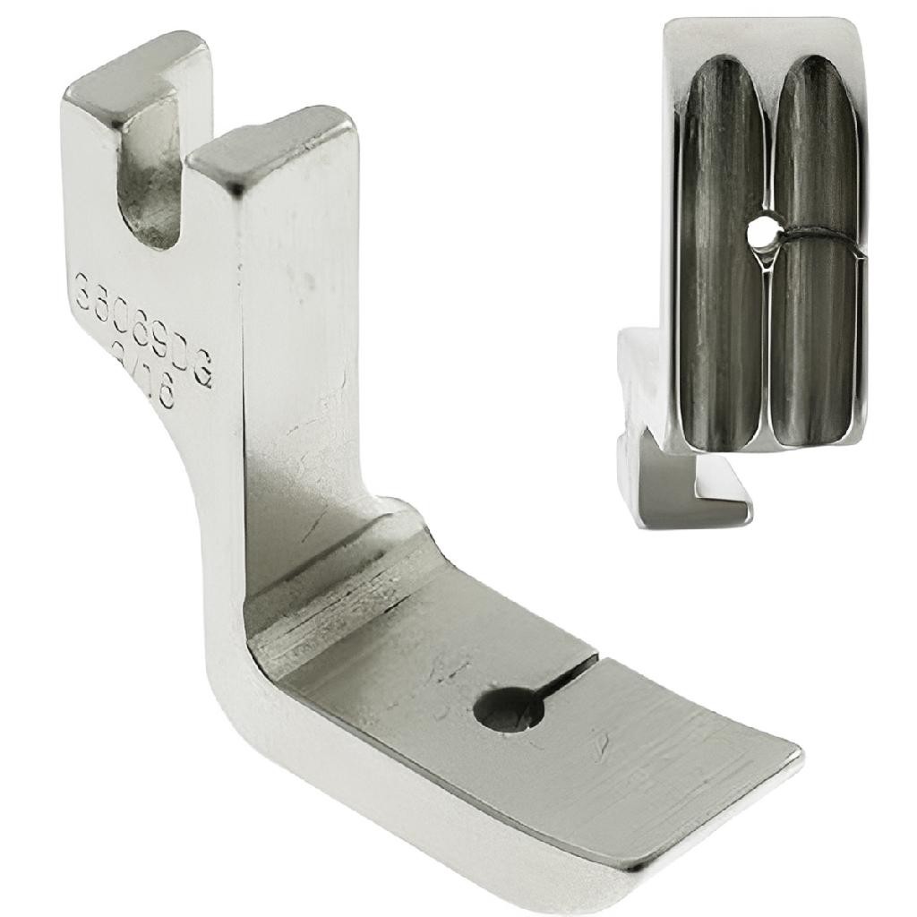 Calcador Pregar Cordão Vivo Duplo 3/16 4,8mm Costura Reta Canaleta Dupla