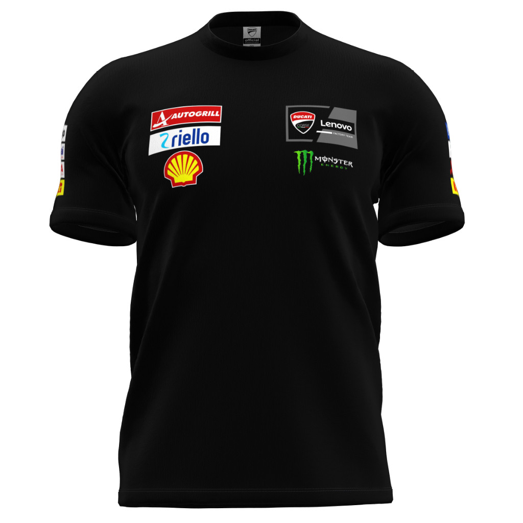 Camiseta Camisa Ducati Moto Monster Grau Motogp Racing Team Algodão Preto