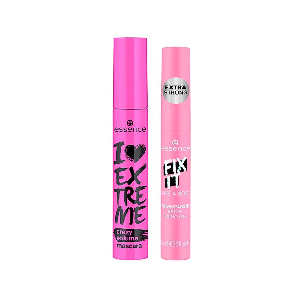 Kit Essence Máscara para Cílios I Love Extreme Crazy Volume Preta 12ml + Máscara para Cílios 8,5ml